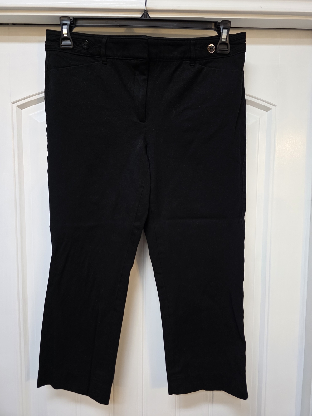 White House Black Market Black Cropped Stretch Capri Pants - Sz 10